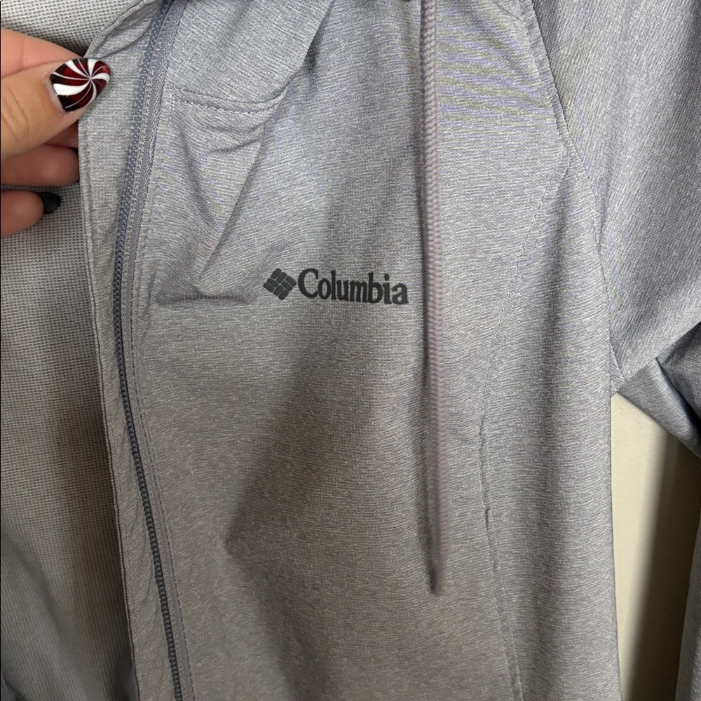 Columbia Women’s Lightweight Hooded Jacket Gray Zip Front Size M - Picture 3 of 8
